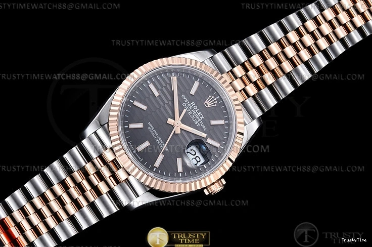 0227 Upgraded RDJ0454B – DJ 36mm Jub Flt 904L RG SS P-Grey Stk VSF VS 780